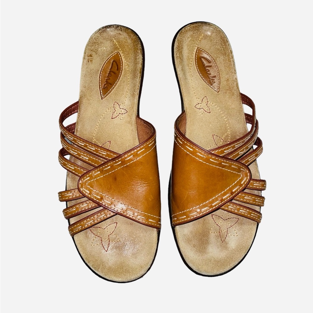 Clarks Brown Leather Sandals